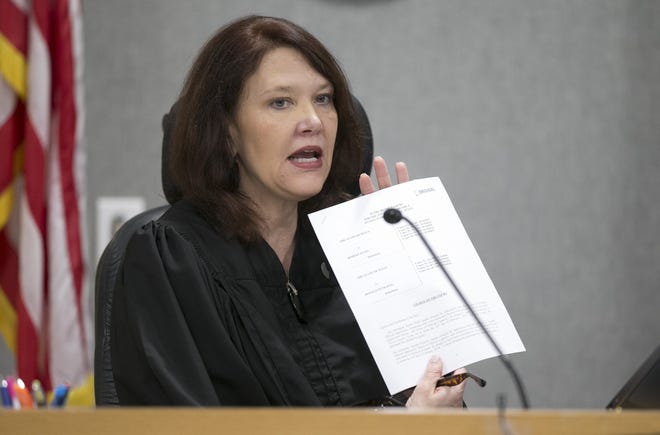 Travis County state District Judge Karen Sage signed an expunction petition ordering the destruction of court records and evidence after Austin police officers Robert Pfaff and Donald Petraitis were acquitted in an excessive force case last month. The order covers a video that shows Pfaff subduing a man with a stun gun. [JAY JANNER/AMERICAN-STATESMAN]