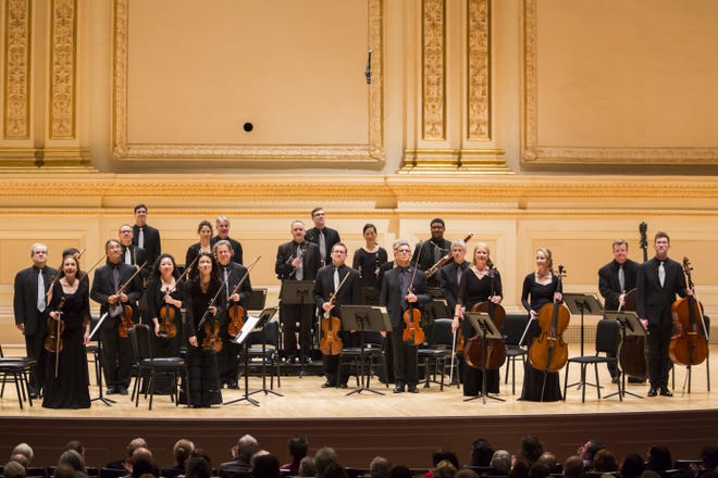 The Orpheus Chamber Orchestra at Carnegie Hall in April 2015. [Photo by Chris Lee]