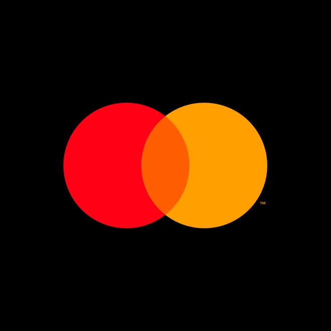The digital payment company Mastercard says it is dropping its name in some contexts, opting to let its familiar interlocking yellow and red circles represent the company at retail locations and online. [Mastercard via AP]
