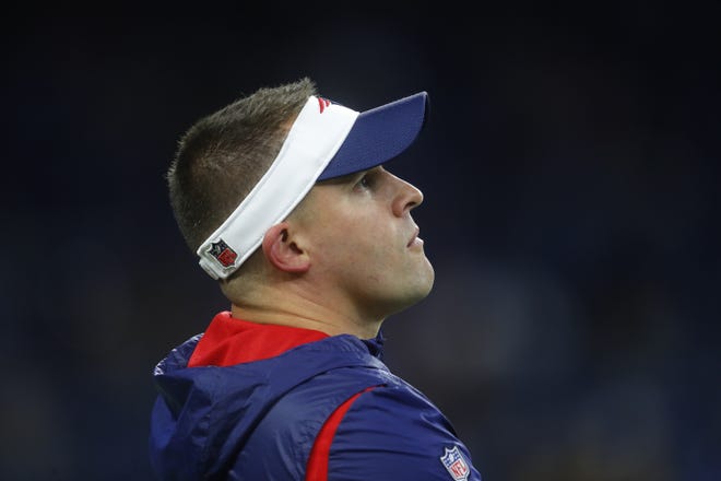 New England Patriots offensive coordinator Josh McDaniels told reporters on Tuesday that he's focused on preparing for the Chargers and will stay with the Patriots moving forward. [AP File Photo/Paul Sancya]