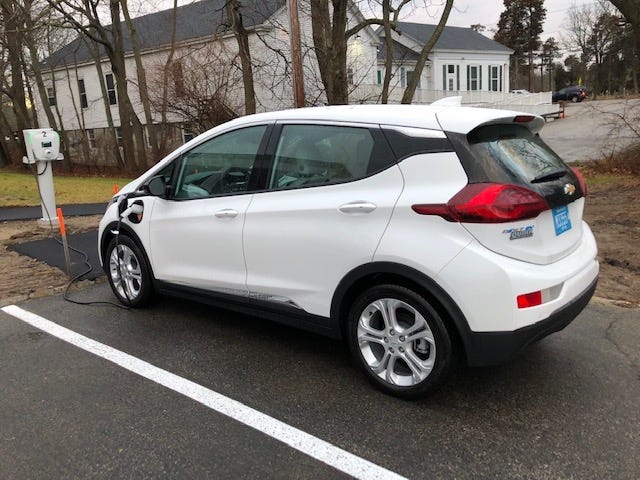 The Town of Marshfield used state funds to buy an electric car, part of its efforts to make operations more environmentally friendly. Photo courtesy Michael Maresco