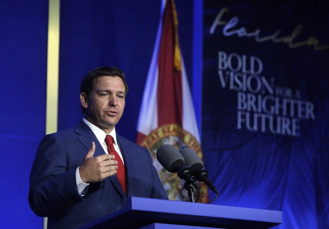 Ron DeSantis speaks during a luncheon Monday in Tallahassee, before being sworn in as Florida governor Tuesday. [AP Photo/Lynne Sladky]