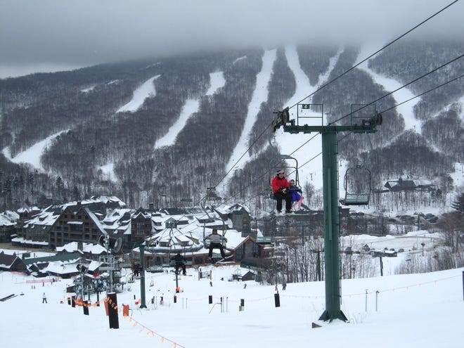 Taking the lift up Stowe Mountain in Vermont. (Josh Noel/Chicago Tribune/TNS)