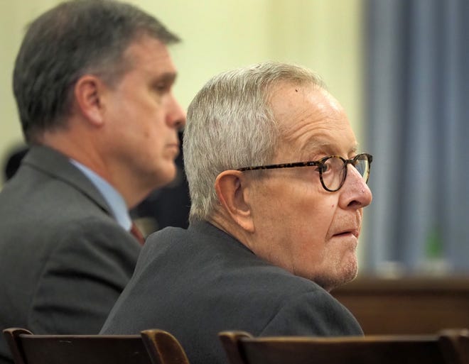 Former Massachusetts priest Ronald Paquin was found guilty by a York County jury of sexually abusing a former alter boy on trips to Kennebunkport in the 1980s. He is scheduled to be sentenced in March. [Rich Beauchesne/Seacoastonline]