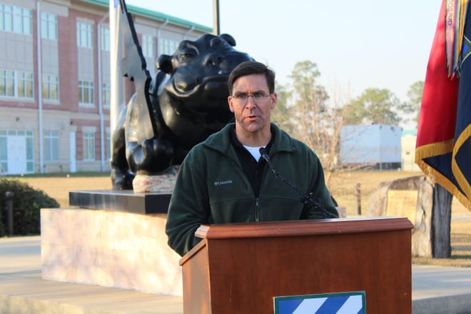 Mark Esper, the 23rd secretary of the U.S. Army, stopped by the military installation on Friday to observe the value of the 3rd ID and to evaluate how the division's efforts lined up with the national defense efforts. [Brittini Ray/savananhnow.com]