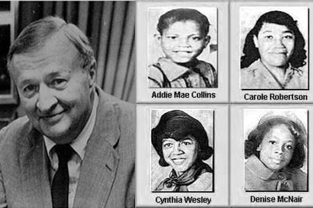 The Friends Guild of the Destin Library will sponsor a program that focuses on life in Birmingham, Alabama, in 1963 at the time of the 16th Street Baptist Church bombing, which inspired the speech by attorney Charles Morgan Jr. PIctured are the young victims of the blast and Morgan. [CONTRIBUTED PHOTO]