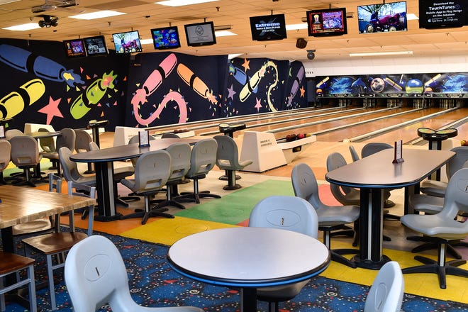 A view of the bowling area at Cape Ann Lanes in Gloucester.