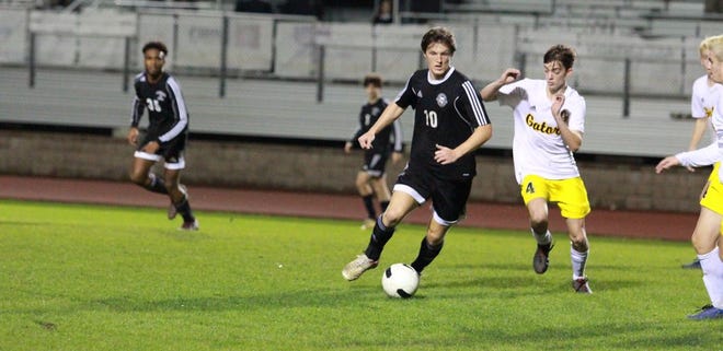 Dutchtown's Zayne Zezulka scored one of the Griffins' goals in their 4-2 win over St. Amant. Photo by Kyle Riviere.