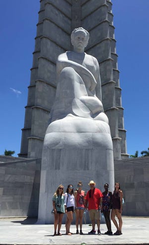 Georgia Southern University students visit the José Marti Memorial in Havana during a prior study abroad trip to Cuba. [Provided photo]