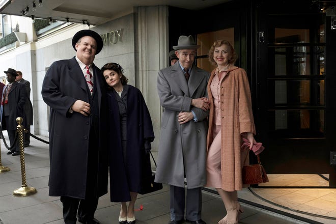 John C. Reilly, Shirley Henderson, Steve Coogan and Nina Arianda star in “Stan & Ollie.” Coogan and Reilly's performances let you forget the prosthetic makeup and allow you to concentrate on the human feeling. [Contributed by Nick Wall, Sony Pictures Classics]