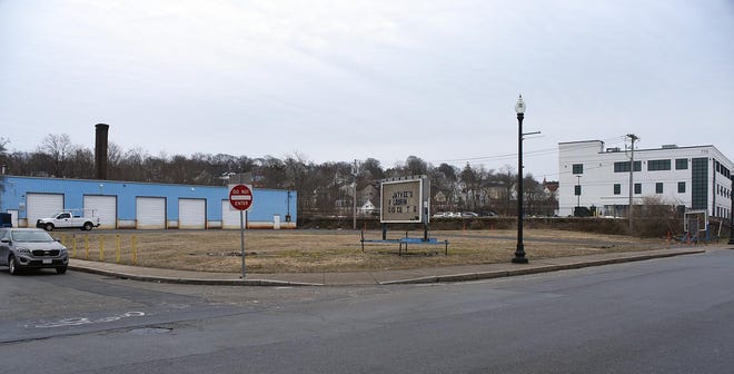 Property on the corner of Davol and Pearce streets in Fall River could be taken by eminent domain by the state in order to build a South Coast Rail station. [Herald News Photo | Dave Souza]