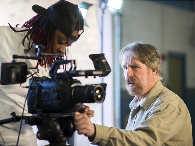 John Grace, the Technical Instructor for the Georgia Film Academy, instructs his students on film production during class at Savannah Technical College, Monday, Jan. 30, 2017 in Savannah, Ga. (STC Photo/Stephen B. Morton)