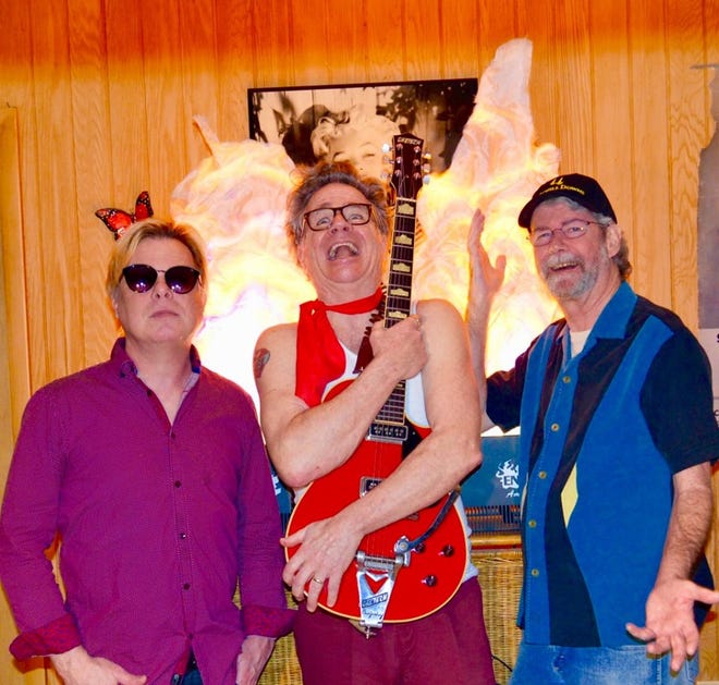 The new band triplWIDE, with, from left, bassist Tom Miller, singer-guitarist Chuch Martin, and drummer Larry Thompson, will perform music from such earlier Martin-led bands as The Righteous Kind, DblWIDE, The Lousy Monkees and The Threetles, on Friday tarting at 9:30 p.m. at the Hardback Cafe, 920 SW Second St. [Submitted photo]