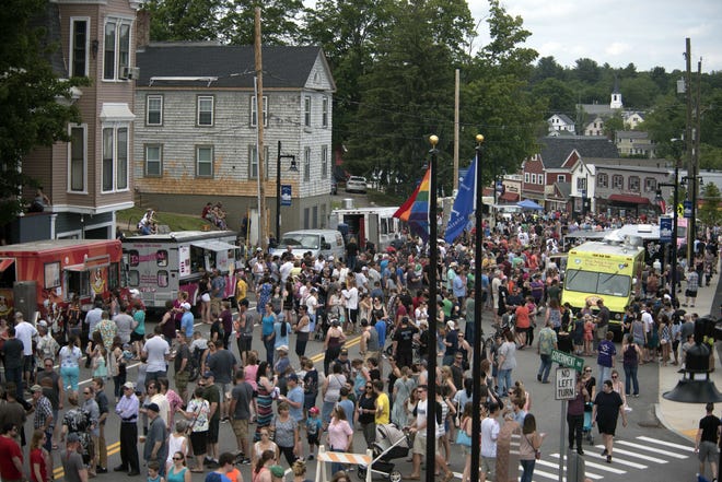 Food and beer lovers pack the streets of downtown Somersworth for the Seacoast Food Truck and Craft Beer Festival in 2017. The 2019 event will be held June 8. [File/Fosters.com]
