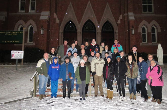 A group from the Port Jervis area boarded the bus at 3:45 a.m. in front of St. Mary’s Church in Port Jervis, returning at 11 p.m. from daylong events in Washington, D.C. [Sharon Siegel/For the Gazette]