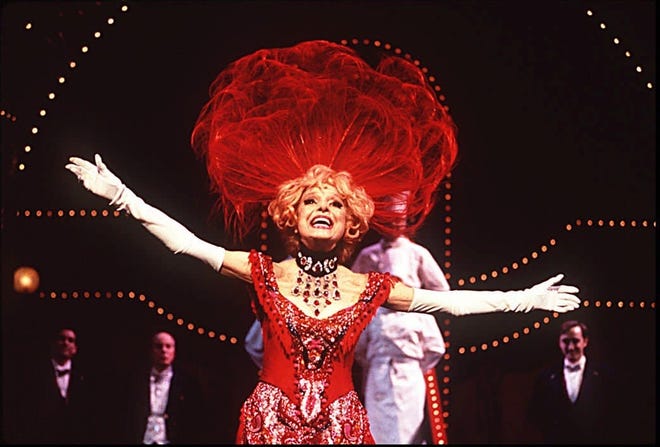 Carol Channing played Dolly Levi in "Hello, Dolly!" probably for the last time Feb. 23, 1997 at Ausitn's Bass Concert Hall. [Contributed by Joan Marcus]