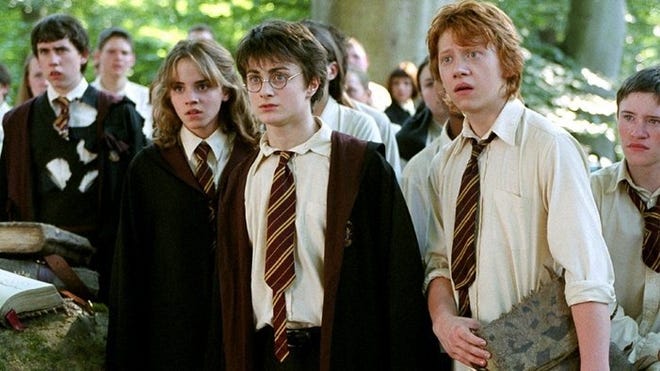 The Austin Symphony Orchestra is performing the score to "Harry Potter and the Prisoner of Azkaban" while the film plays on a big screen. [Contributed by Warner Bros.]