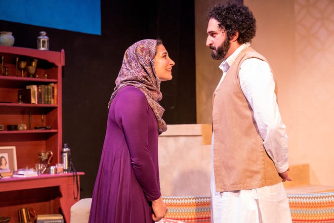 Kacey Samiee, left, and Kareem Badr star in "Heartland," new play by Gabriel Jason Dean that recently premiered at the Vortex. [Contributed]