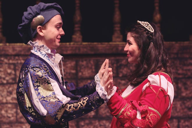 Sheldon Hall is Romeo, left, and Natalie Tichenor is Juliet in Cottage Theatre's upcoming production of "Romeo and Juliet." [Emily Bly]