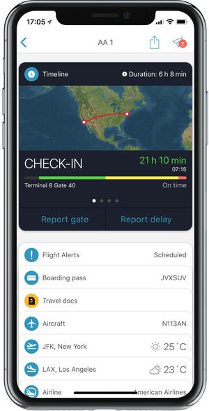 App in the Air can help travelers predict wait times for TSA security lines. MUST CREDIT: App in the Air