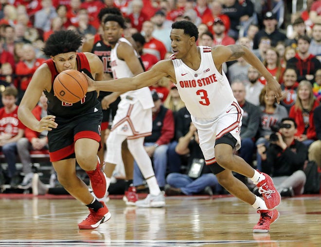 Ohio State's C.J. Jackson steals the ball from Ron Harper Jr. of Rutgers. [Kyle Robertson]