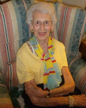 Gladys Sandlin at age 100 in 2014. [File photo The Fayetteville Observer]