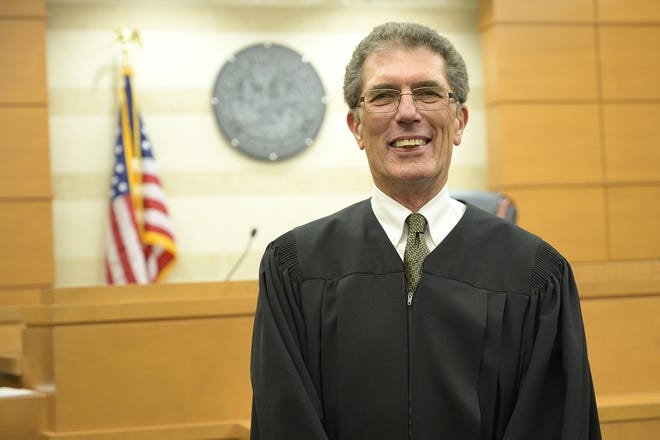 Circuit Judge Lawrence Semento is hanging up his black robe on May 31 after 10 years on the bench. [Cindy Sharp/Correspondent]