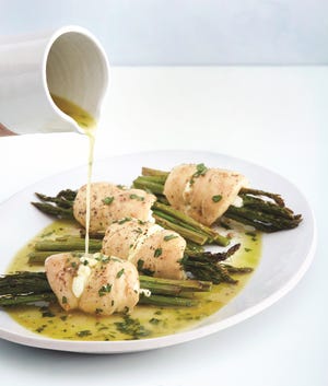 Chicken roulades with goat cheese and asparagus [Aya Brackett/Special to The Star]