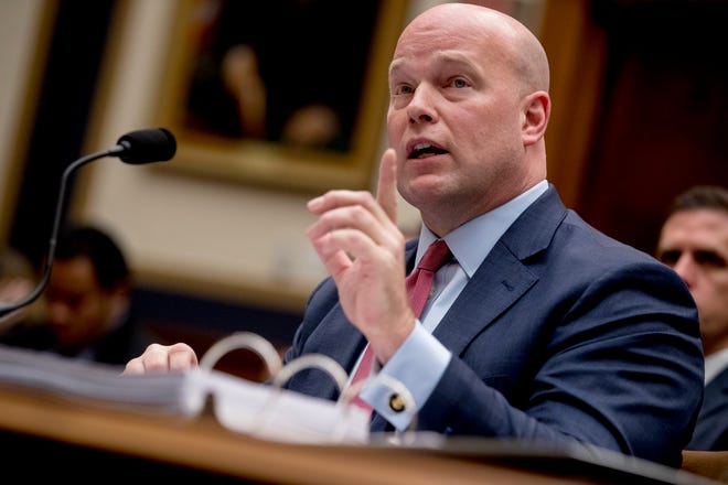 Acting Attorney General Matthew Whitaker speaks during a House Judiciary Committee hearing on Capitol Hill, Friday, Feb. 8, 2019, in Washington. (AP Photo/Andrew Harnik)