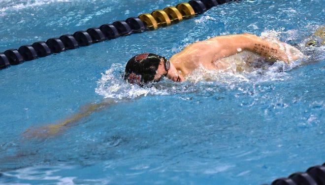 Alliance's Tommy Gress competes in the 200 Freestyle at the D II sectional swim meet in Akron on Friday, Feb. 8. Kevin Graff, Record-Courier MyTownNEO.com the-review.com