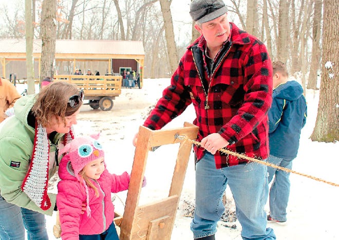 At the 2018 “Winter Adventure,” volunteer Kevin Barnes demonstrated old-fashioned rope-making. This year’s event is set for Saturday.