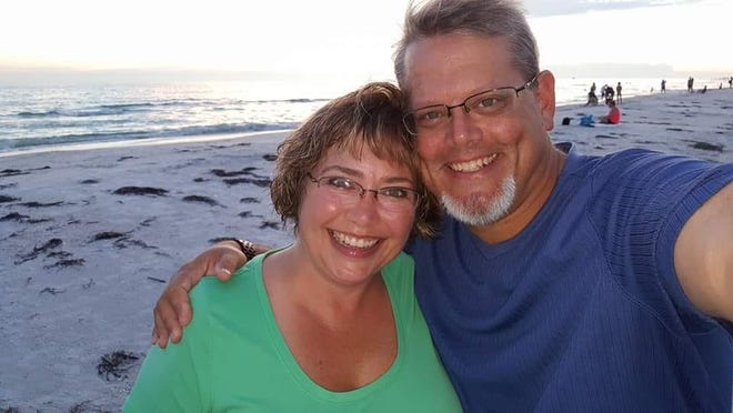 Pam and Doug Vanderbilt are shown in 2016 on St. Pete Beach. The two met in middle school in Ocala and, after 25 years apart, married and moved back to their hometown. [Submitted photo]