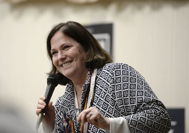 Former 17th Congressional District primary candidate and Sewickley attorney Beth Tarasi, shown here speaking to the Beaver County Democratic Committee last year, said on Thursday that she is running for the state Superior Court. 

[BCT Staff]