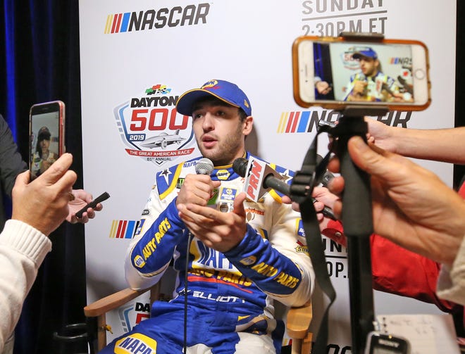 Chase Elliott finally has a Media Day at Daytona International Speedway where he doesn't have to take questions about not winning a race. [Nigel Cook/Gatehouse Media]