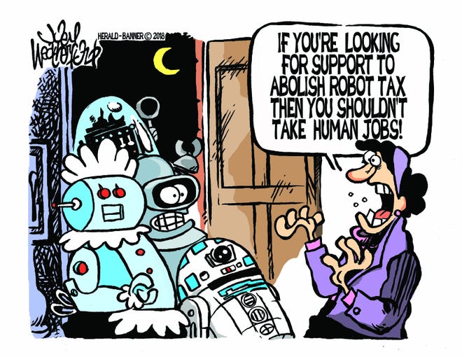 Weatherford cartoon: Robot tax
