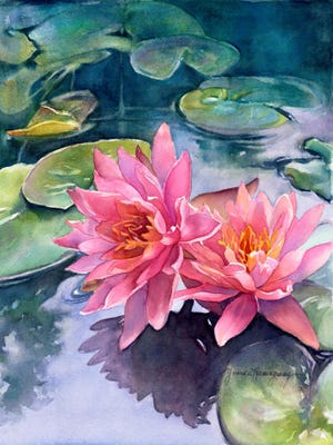 “Lotus Reflections” by Yvonne Hemingway of Leominster. [SUBMITTED PHOTO]