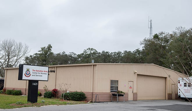 The building on Old Dixie Highway in St. Augustine, home to the Salvation Army, is the proposed location for a temporary shower facility for the homeless operated by Home Again St. Johns. [PETER WILLOTT/THE RECORD]