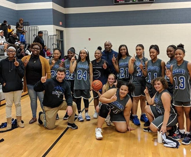 Shelby Middle School's girls basketball team won the 2019 Tri-County Conference championship on Thursday. [Special to The Star]