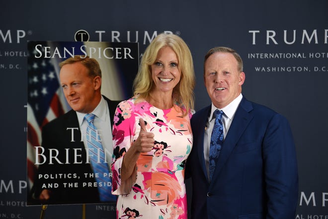 President Donald Trump's adviser Kellyanne Conway will be interviewed for "Extra" by former White House press secretary Sean Spicer. [ASTRID RIECHEN/ PHOTO FOR THE WASHINGTON POST]