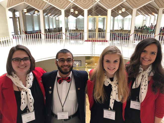 Team members who particpated in the NC Ethics Bowl were (from left) Darby Yates, Artur Hofer, Taylor Mills and Margaret Smith. [Special to The Star]