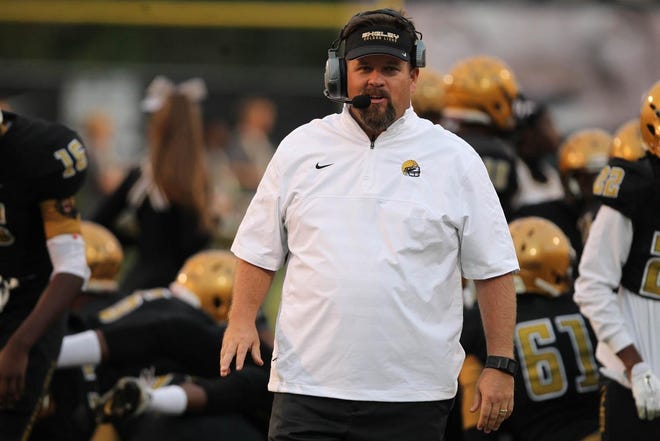 Shelby High School head coach Lance Ware seen during a game last season. [Star file photo]