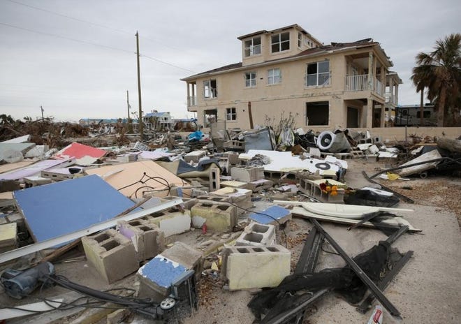 This photo shows destruction from Hurricane Michael on Nov. 14 at Mexico Beach. The Triumph Gulf Coast Board agreed Monday to use $15 million for losses believed incurred by local governments in Bay, Franklin, Gulf and Wakulla counties. [GATEHOUSE MEDIA FILE PHOTO]