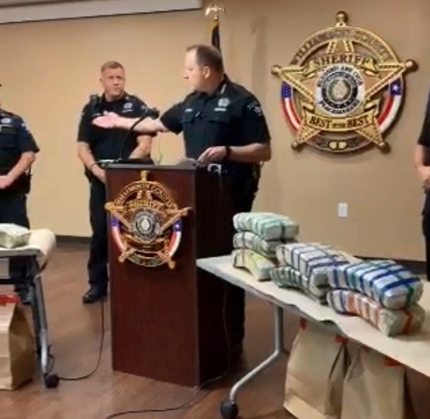Williamson County Sheriff Robert Chody speaks at a press conference Feb. 27, 2019, about a traffic stop the previous day that led to the sheriff's office's largest drug seizure in recent memory.