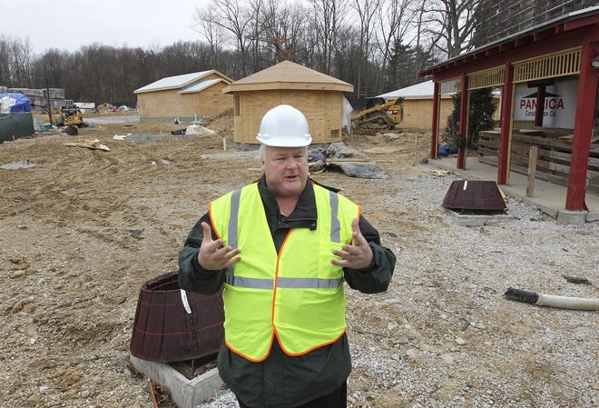 Doug Piekarz, the president and CEO of the Akron Zoo talks about the construction that is underway in the zoo's new wildlife experience Pride of Africa Wednesday, Feb. 27, 2019 in Akron, Ohio. The area that will house a new larger exhibit for the zoo's African lions is scheduled to open in June. (Karen Schiely/GateHouse Media Ohio)