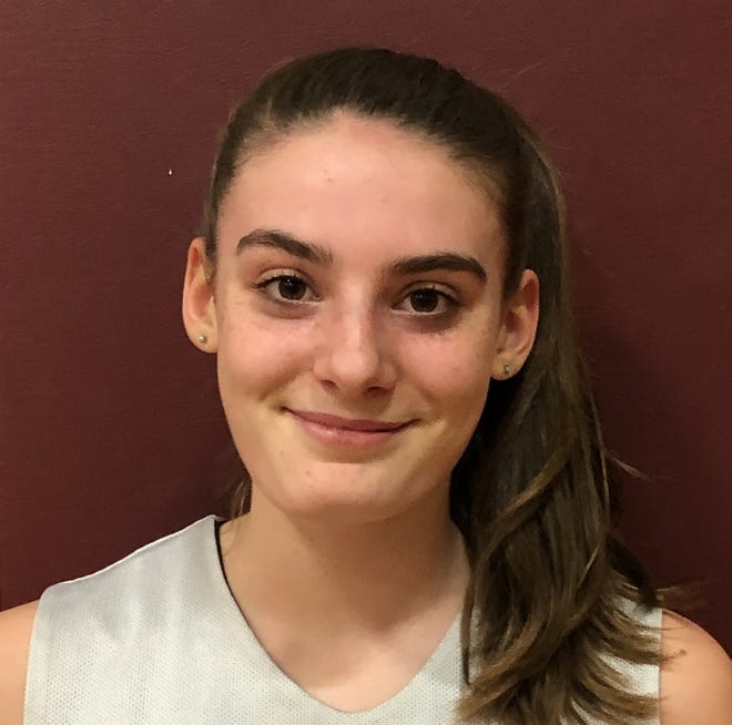 Lily Pichette, Westport girls' basketball, scored a game-high 19 points in a playoff loss at Carver.