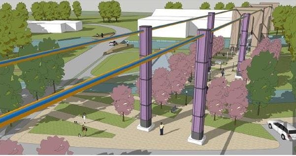 Conceptual drawing for the proposed gatweway projet on University Boulevard leading from northwestern Petersburg towards Virginia State. [contributed photo]