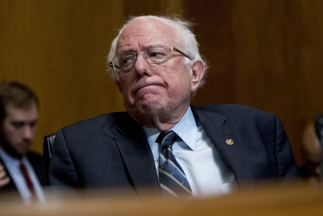 Sen. Bernie Sanders of Vermont, a self-described socialist but a Democratic candidate for president, attends a hearing on Capitol Hill in Washington in January. [AP PHOTO]