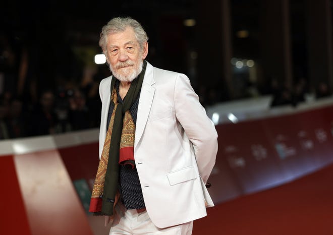 In this Nov. 1, 2017 file photo, actor Ian McKellen poses on the red carpet at the 12th edition of the Rome Film Festival. McKellen apologized on Saturday, March 2, 2019, for remarks in which he appeared to suggest that allegations of sexual abuse that have been leveled against Kevin Spacey and Bryan Singer resulted from the entertainer's unease with their own sexuality. [AP Photo/Andrew Medichini, File]