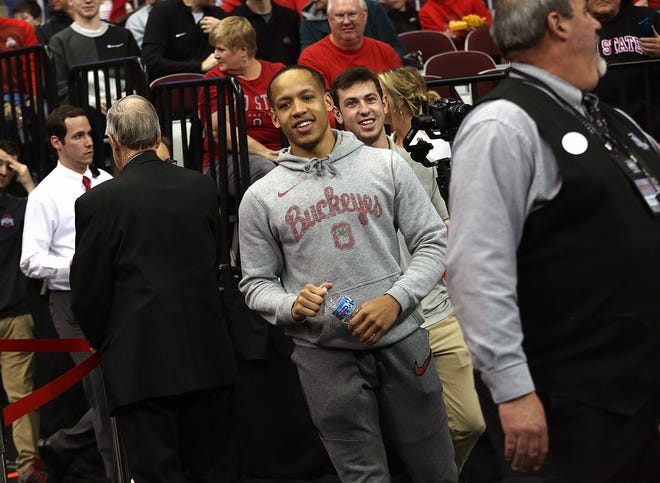 CJ Walker has been a spectator this season at Ohio State games because of transfer rules, but he's looking forward to helping run the offense next season at guard. [Brooke LaValley/Dispatch]