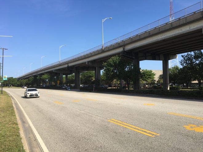 The city is working on a plan to demolish a portion of the elevated ramps between Hart Bridge and downtown to open that area for redevelopment from the sports complex to the St. Johns River. Drivers would use Gator Bowl Boulevard to access the bridge via a new ramp connection.